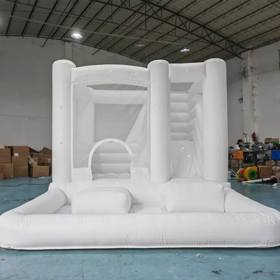 Birthday Party Backyard Slide Ball Pit Pool Inflatable White Bouncy Castle for Kids