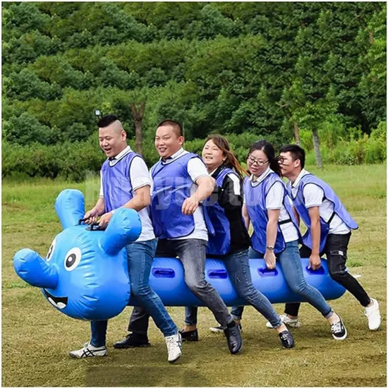 Inflatable Racing Team Building Games Animal Worms Tube Inflatable Caterpillar with Handles