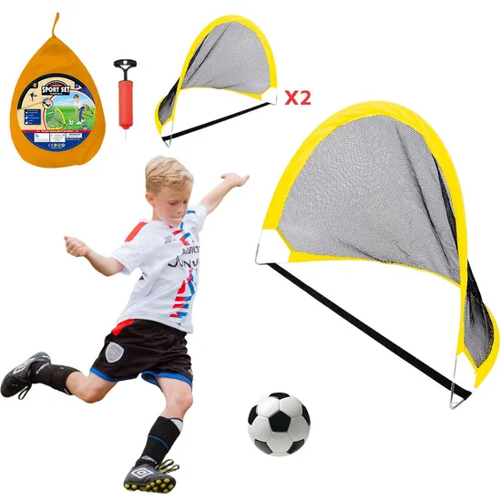 Kids Beach Party Interactive Folding Outdoor Sport Game Soccer Door Children Football Training Portable Football Gates Toys with Net