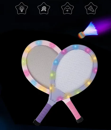 Wholesale Children Sport Toy Tennis Racket Educational Plastic Toy Badminton Toy Set Outdoor Indoor Equipment Sport Toy with Light