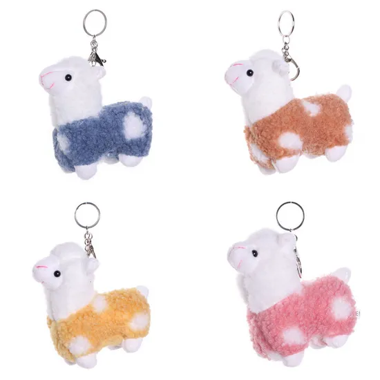 Creative Wholesale Custom Plush Stuffed Animal Cartoon Alpaca Toy Keychain
