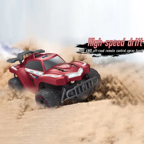High Quality 1: 12 Scale Model 4WD High Speed Drift Remote Radio Control Battery Operated Power RC Climbing Vehicle Toy Car with Water Spray and Light