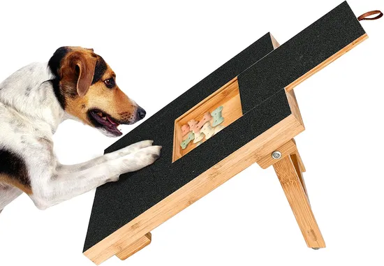 Wooden Dog Scratch Board Nails File Toy Stress Free Dog Nail Scratch Board with Treat Box Dog Scratch Pad for Nails Pet Toys