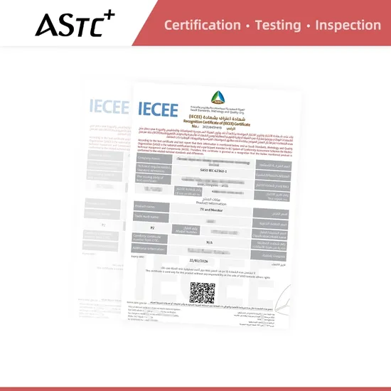 Saudi Arabia Saso Home Appliance Lighting Products Iecee Certificate