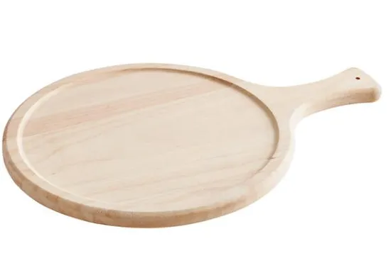 Weijia 12" Round Wooden Serving Board with 4 1/2" Handle