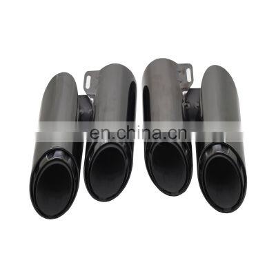 Best quality 1 pair fit for 2017 year three layers Chroming Black Exhaust tips muffler pipe fit for Porsche Panamera 971