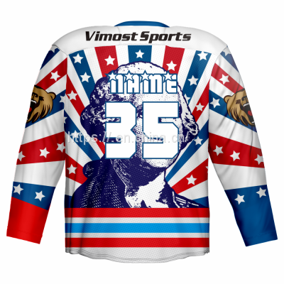 Customized 2022 Men's Ice-Hockey Jersey with 100%polyester