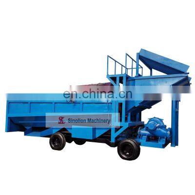 High efficiency placer gold trommel screen mobile gold washing plant