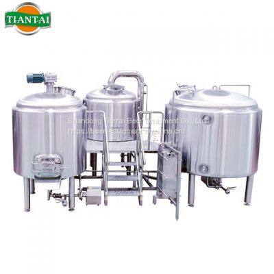TIANTAI commerical 500L 3 vessel direct fire heating micro brewery equipment for sale