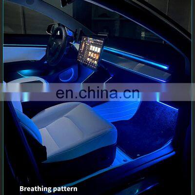 Color Car Interior LED Light Atmosphere Lamp Auto Ambient Lighting for tesla model 3 Y car ambient light 64