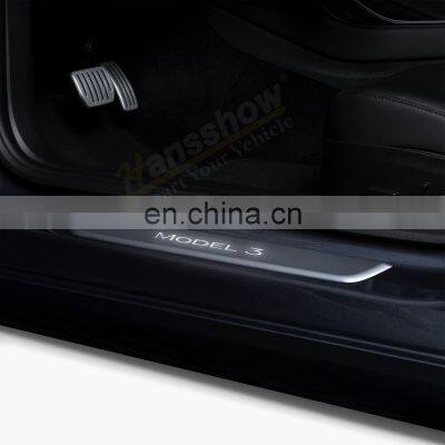 Model 3 Y wireless illuminated magnetic door sills for tesla car led Light welcome door sill plate pedal