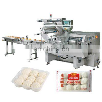 Automatic Feeding, Grouping and Flow Wrapping of BUN Bread Hamburger Packing Machine Line