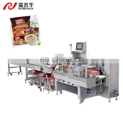 Coffee multipack gusseted bag horizontal flow wrapping machine