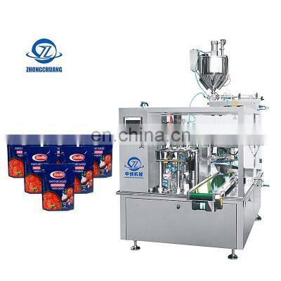 Automatic Weighing Bagging Ziplock Bag Zipper Bag Stand Up Pouch Liquid Filling Sealing Packing Machine