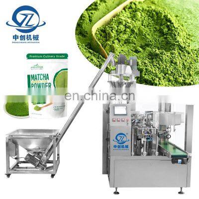 Zipper Doypack Packaging Plastic Pouch Protein Chocolate Matcha Powder Filling And Sealing Premade Bag Packing Machine