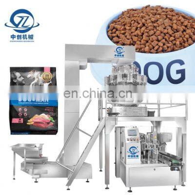 Dog Packaging Cheese Premade Bag Powder Filling Pouch Screw Vertical Automatic Water Juice Bag Fruit Pet Food Packing Machine
