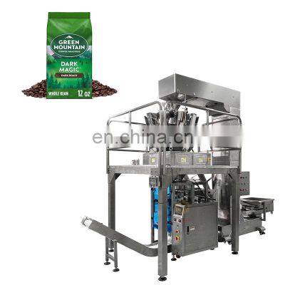 High speed automatic coffee bean packing machinery grain weighing machine