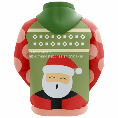Custom Sublimation Hoodie of Santa Claus Pattern