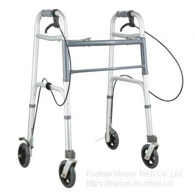 Rollator Walker Adult Double Button Aluminum Walker Frame with 5