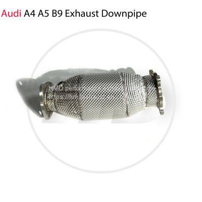 Exhaust Manifold Downpipe for Audi A4 A5 B9 Car Accessories With Catalytic converter Header Catless Stainless Steel pipes whatsapp008618023549615
