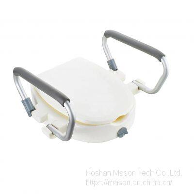 Commode Chair - Raised Toilet Seat with Armrest, White 2