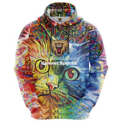 Customized Sublimation Hoodie of Cat Pattern with Cool Fashion
