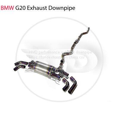 Titanium Alloy Exhaust Pipe Manifold Downpipe is Suitable for BMW G20 Auto Modification Electronic Valve whatsapp008618023549615
