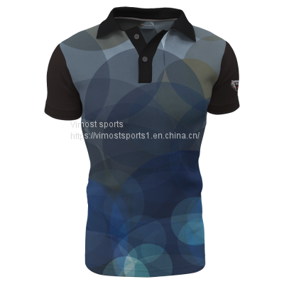 Customized Sublimation Polo Shirt of Black Collar with Short Sleeves