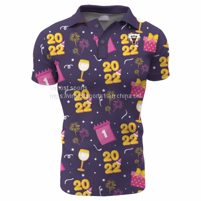 New Style Polo Shirt Design for 2022 Happy New Year