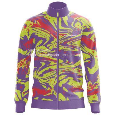Custom Sublimation Jacket with Purple Zipper Design for You