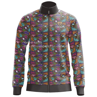 Latest Fashion Custom Sublimation Jacket with Black Zipper