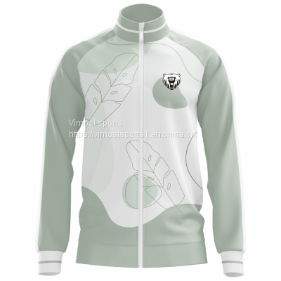 Custom Sublimation Jacket of Simple Style with White Zipper from China