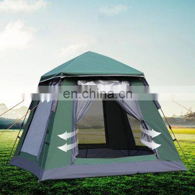 Wholesale Outdoor Portable Waterproof Double Layer Automatic 3-4 person Traveling Camping Tent with two door