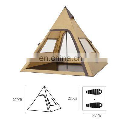 Outdoor Camping 1-2 Person Pyramid Style Tent Waterproof Oxford PU Fabric Indian Teepee