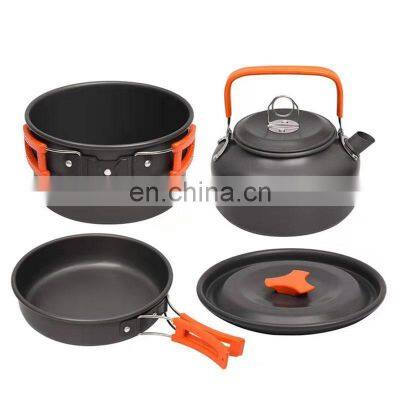 Outdoor camping folding camping cookware pots and pans lightweight hiking portable camping cookware