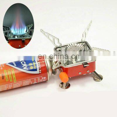 Outdoor portable mini gas stove folding camping stove portable cooker outdoor pocket backpacking butane gas mini stove