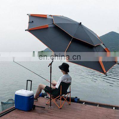 Outdoor 2.0m 2.2m 2.4m fishing umbrella protection double layer outdoor windproof fishing beach sun protection umbrella