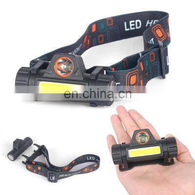 Waterproof headlight head lamp flashlight LED head lamp COB work light camping headlight rechargeable
