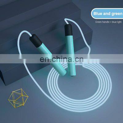 2021 New Style Light Up LED skipping jump rope Colorful Silicone Handles led jump rope