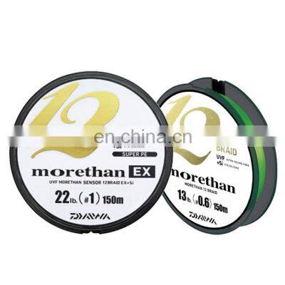 DAIWA MORETHAN PE 12 braided 150 200m 12 strands braided fishing line with High wear resistance