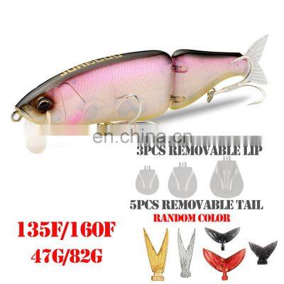 JOHNCOO Swimbait Big Fishing Lure Artificial Hard Bait 135mm 160mm Jointed Fishing Lure for Predator Wobbler Minnow Pike