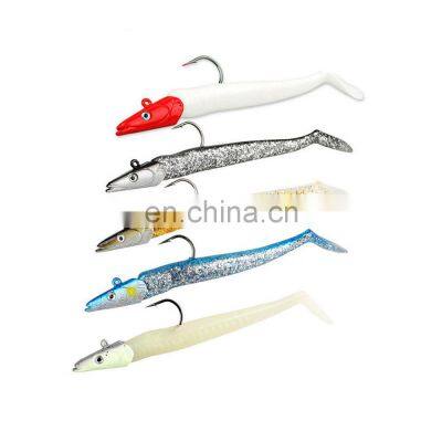 JOHNCOO Jig Head Lure Fishing Lure Soft Bait 1pcs 128mm 19g Wobblers Carp Fishing Soft Lures Silicone Bait Seabass