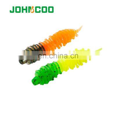 JOHNCOO Fishing Soft Lures Jig Trout Worm Soft Bait 50mm 1.27g Artificial Freshwater Worms Earthworm Fishing Soft Lures Wobblers