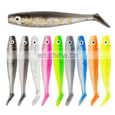 JOHNCOO 65mm 2.1g Fishing Lure Soft Bait T Tail Soft Worm Swimbait soft Plastic Lure
