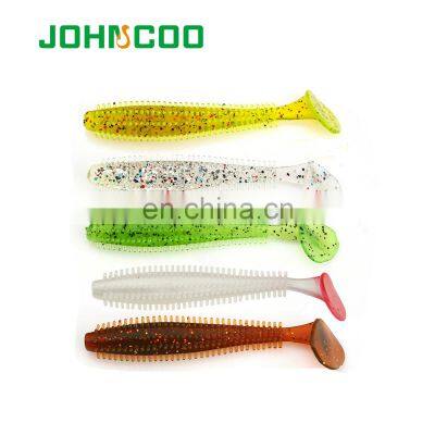JOHNCOO 94mm 4.2g Soft Bait Swimbait Shad Worm Artificial Fishing Lures 6pcs/bag