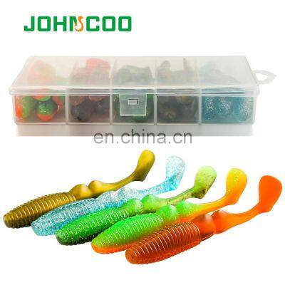 JOHNCOO 20pcs/box Fishing Lures 98cm 8.5G Artificial Baits Wobblers Soft Lures Shad Carp Silicone Fishing Soft Baits Tackle