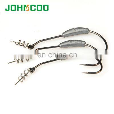 JOHNCOO Barbed Lead Hook Crank Hook2g 2.5g 3g 5.25g 7g Offset Fishing Hook Fish Hooks Fit for Texas Rigs Fishing Tackle