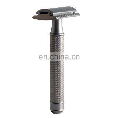 American metal matte black stainless steel custom double edge safety shaving razor for men