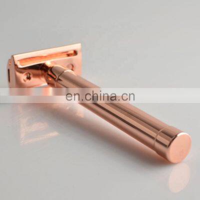 Handle Face Shaving Safety Razor Gold Private Label Skincare Metal Rose Double Edge Straight Personal Care &gift High Quality