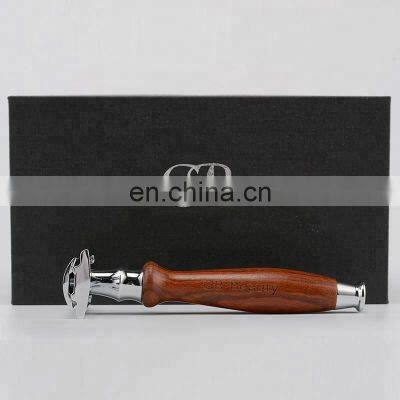 mens metal shaving safety bamboo wood razors